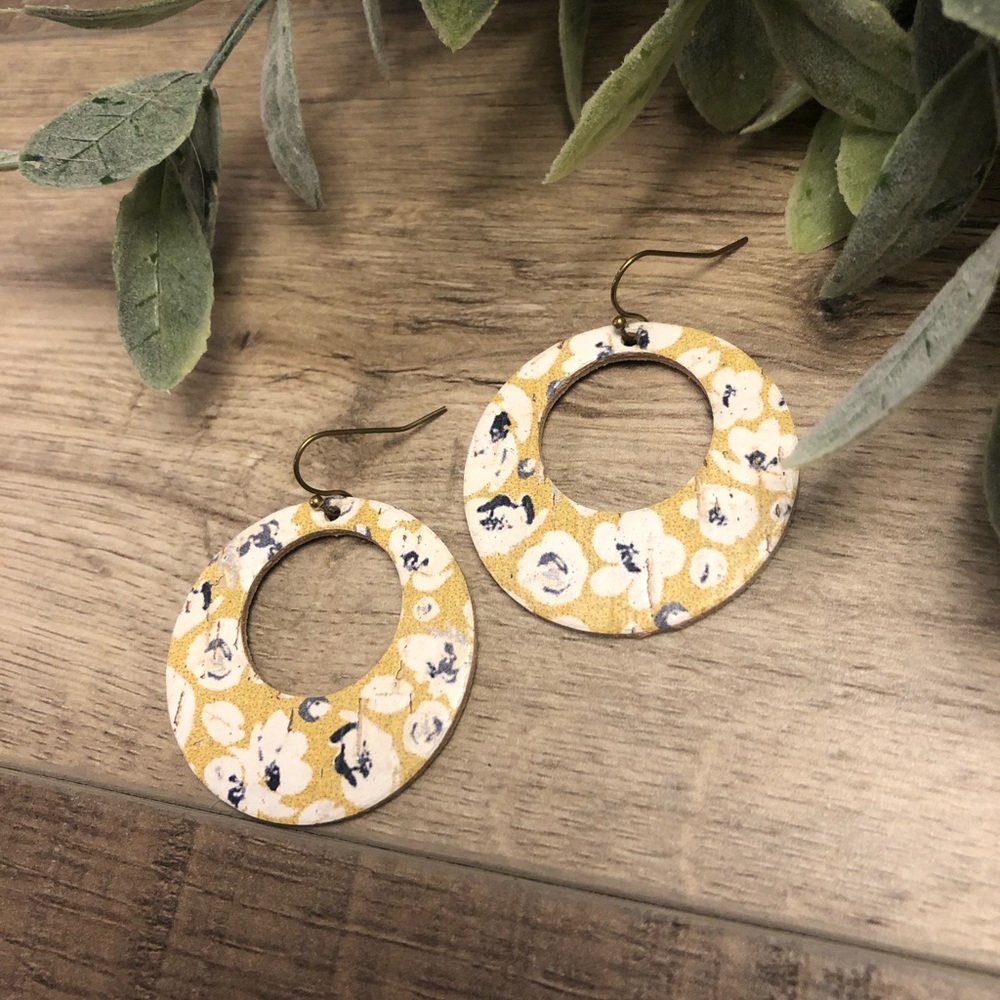 Southern Charm Cork & Cowhide Earrings